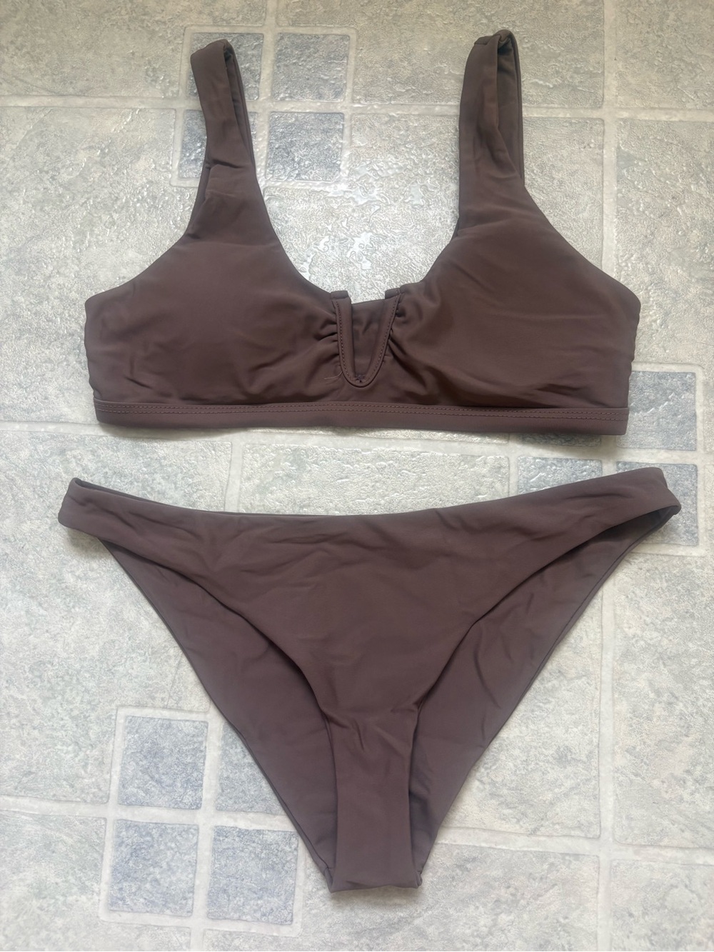 SHEIN Brown Two-Piece Bikini Set
